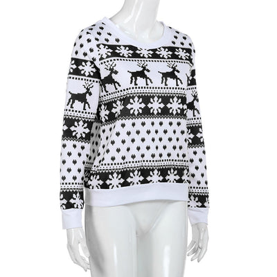 Suéter Navideño para Mujer con Diseño de Reno - Manga Larga Otoño Invierno - Image 7