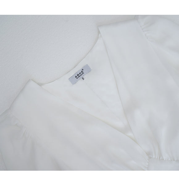 Vestido Blanco Slim Estilo Corte Francés Retro