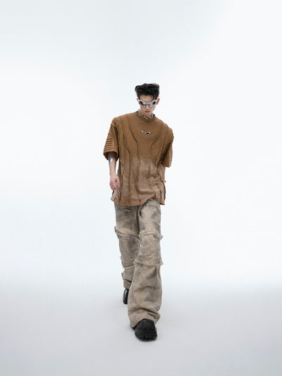 Remera Oversize con Efecto Desgastado y Hombros Acolchados - Image 10