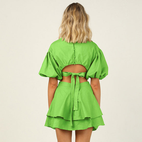 Vestido de Algodón Puro con Espalda Descubierta - Diseño Elegante y Sofisticado