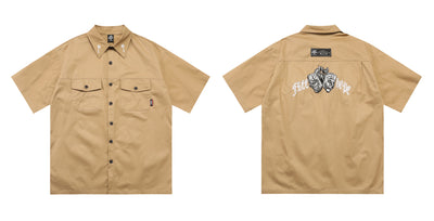 Camisa de Trabajo Talla Grande Suelta con Bordado - Image 7