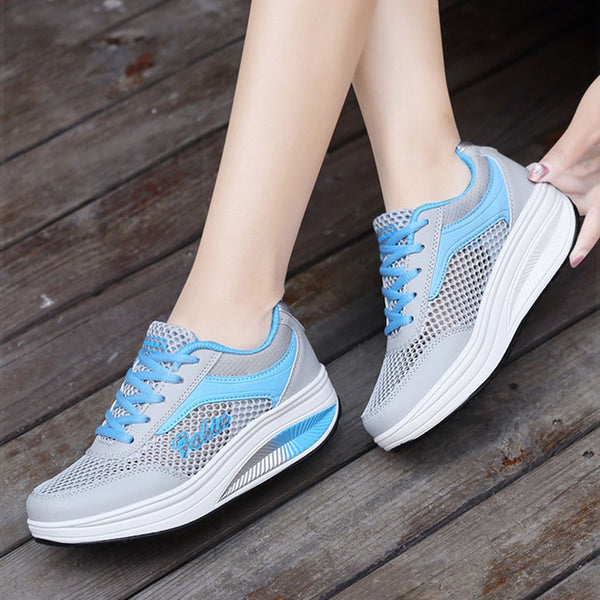 Zapatos Casuales Transpirables con Suela Gruesa para Mujer