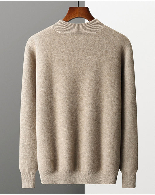 Suéter de Cachemira para Hombre Grueso Cuello Alto Cremallera - Image 21