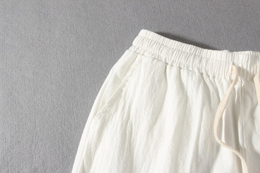 Pantalones Rectos Holgados de Algodón y Lino para Uso Casual - Image 12