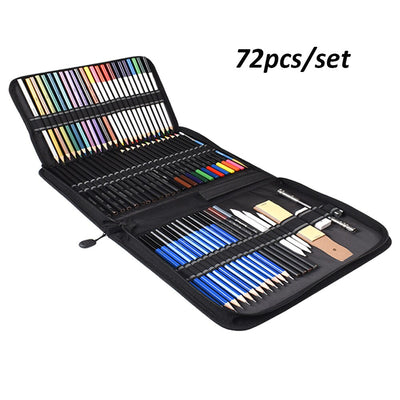 Set de 72 Lápices de Colores Profesionales con Carboncillos y Pinceles para Dibujo Artístico - Image 4
