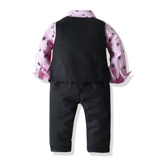 Conjunto de Traje Formal para Niños - Camisa, Chaleco y Pantalón 3 Piezas