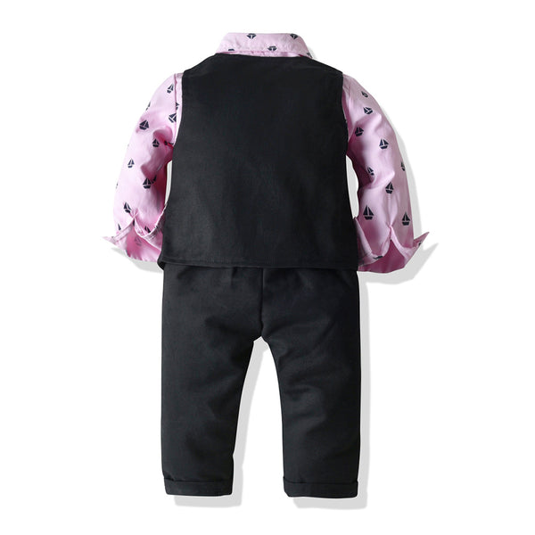 Conjunto de Traje Formal para Niños - Camisa, Chaleco y Pantalón 3 Piezas