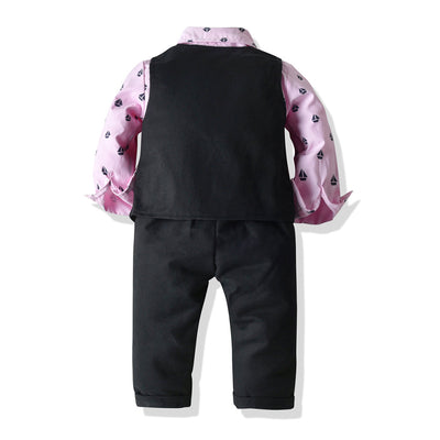 Conjunto de Traje Formal para Niños - Camisa, Chaleco y Pantalón 3 Piezas