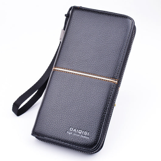 Cartera Larga para Hombre Europea - Billetera de Cuero con Cierre de Cremallera Estilo Ejecutivo - Image 5