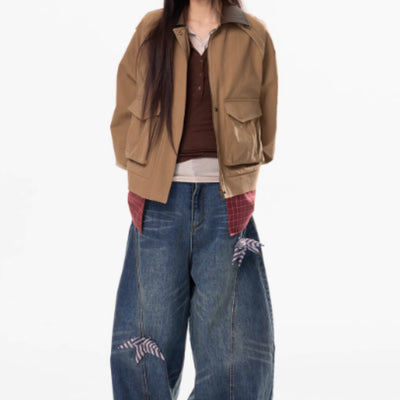 Pantalones Vaqueros de Trabajo Pierna Recta Cintura Alta para Mujer - Image 3