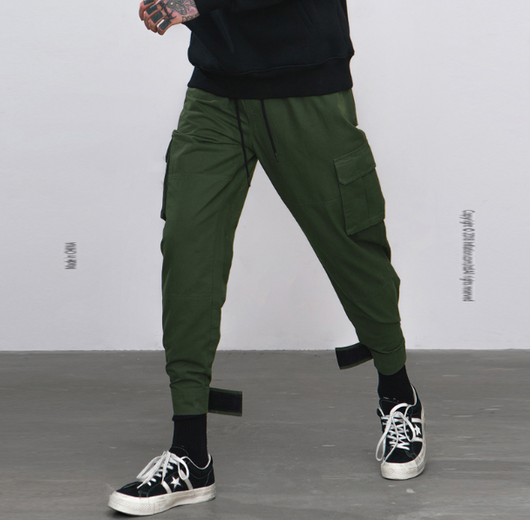 Pantalones Harén Cargo Hip Hop con Múltiples Bolsillos - Estilo Urbano Relajado - Image 9