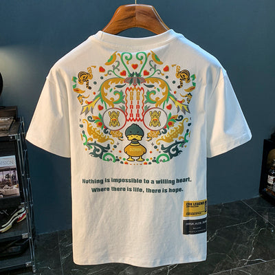 Camiseta Manga Corta con Letras para Hombre - Estilo Urban - Image 2
