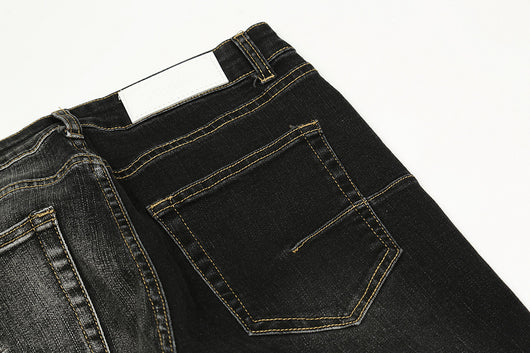 Jeans Rectos Holgados Vintage Desgastados con Contraste para Hombre - Image 7