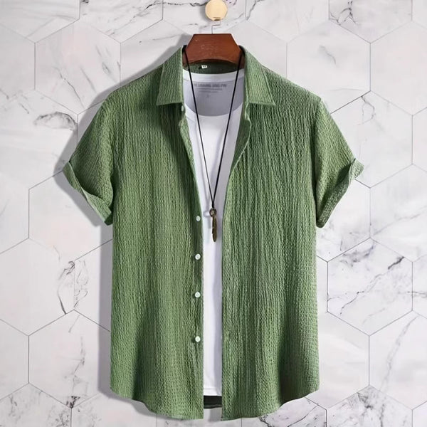 Camisa Casual de Manga Corta Holiday Leisure sin Arrugas para Hombre