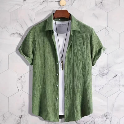 Camisa Casual de Manga Corta Holiday Leisure sin Arrugas para Hombre