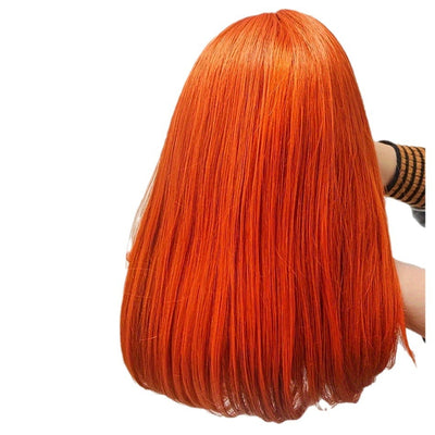 Peluca Bob Liso Jengibre Naranja Cabello Natural 13x4 - Image 5