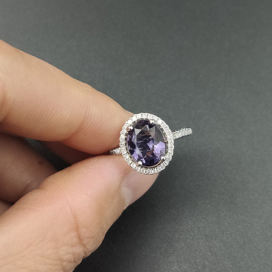 Anillo de Diamantes Zircón Redondo Lujo - Compromiso y Boda - Image 22