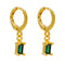 Dorado-plated Color Rectangular Mini Earrings Worn By Ins Fashion Bloggers Verde