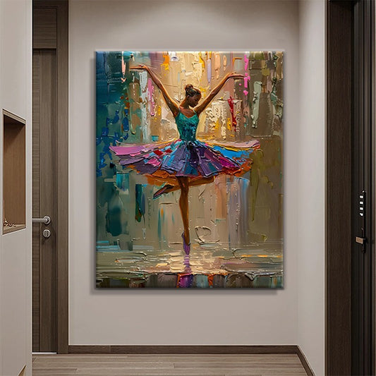Cuadro Abstracto Pintura al Óleo Danza Femenina - Arte Moderno para Sala de Estar - Image 2