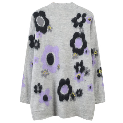 Suéter Bordado Contraste Largo Solapa Única - Image 2