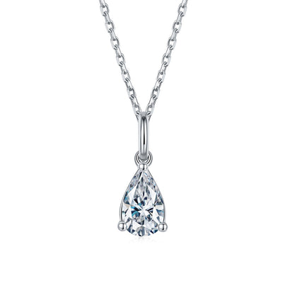 Collar Colgante Moissanite en Forma de Pera - Plata 9 Quilates - Image 8