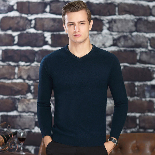 Cardigan V-Neck de Hombre en Color Sólido - Image 10