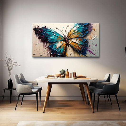 Cuadro Abstracto Mariposa Óleo Artesanal Texturizado para Sala de Estar - Image 13