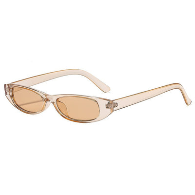 Yellow retro small frame sunglasses with translucent frames and matching yellow lenses on a white background. - Image 8