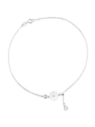 Pulsera Tobillera Margarita Blanca Concha para Mujer