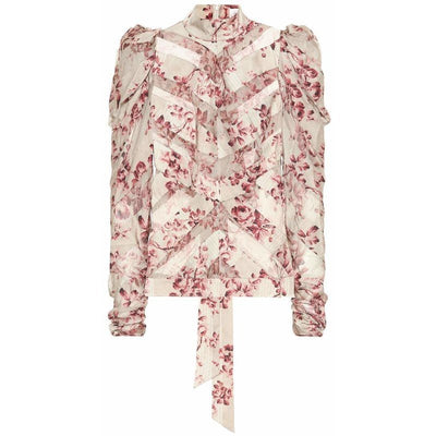 Blusa Manga Larga con Volantes y Pliegues Estampada - Image 5