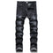 Pantalones Vaqueros Skinny Estampados para Hombre Cintura Media
