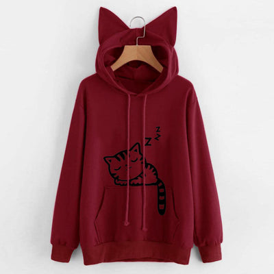 Sudadera Estampada Holgada con Capucha para Mujer - Image 10