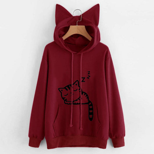 Sudadera Estampada Holgada con Capucha para Mujer - Image 10