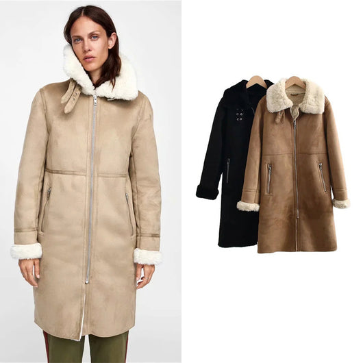 Abrigo Largo de Algodón Casual Estilo Europeo para Mujer - Image 6
