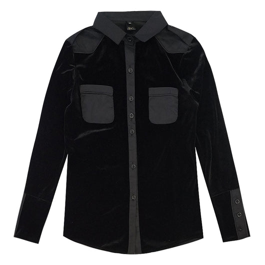 Camisa de Terciopelo Dorado con Costuras Contrastantes - Image 10