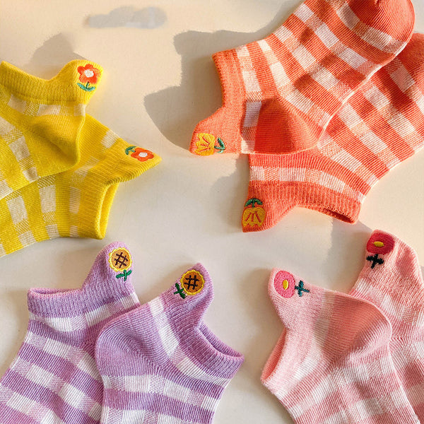 Calcetines de Algodón Peinado con Diseños Infantiles para Niñas