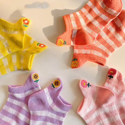 Calcetines de Algodón Peinado con Diseños Infantiles para Niñas