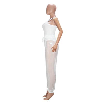 Pantalones Mesh Transparentes con Cordones - Estilo Europeo y Americano - Image 18