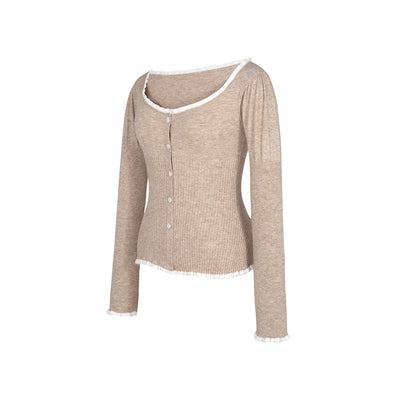 Cardigan Vintage de Lana con Encaje Delicado - Image 3