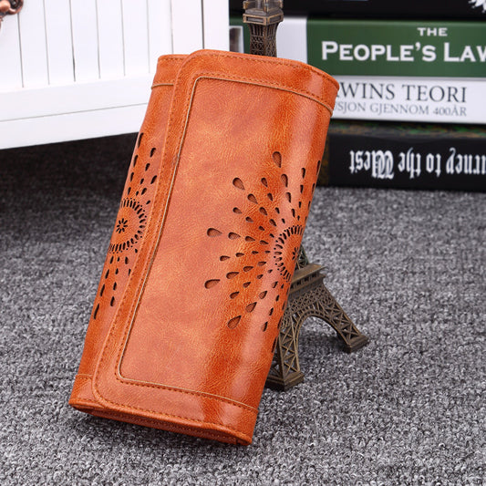 Cartera Larga de Moda Europea con Diseño Calado - Descuento Especial