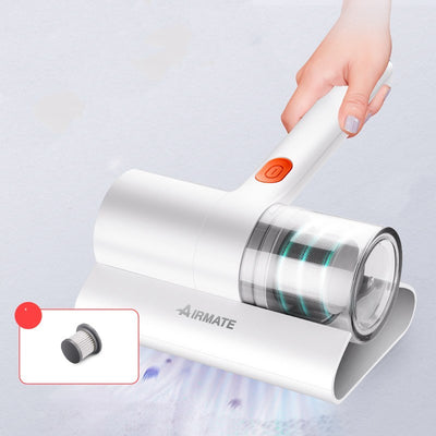 Green Airmate handheld mite removal instrument with transparent dust cup and six replacement filters. - Image 5
