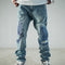 Heavy-Duty Industrial Burnout Effect Skinny Jeans