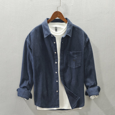 Camisa Casual de Manga Larga con Acabado Cepillado para Hombre - Image 9