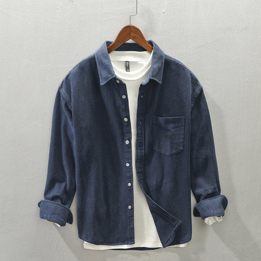 Camisa Casual de Manga Larga con Acabado Cepillado para Hombre - Image 9
