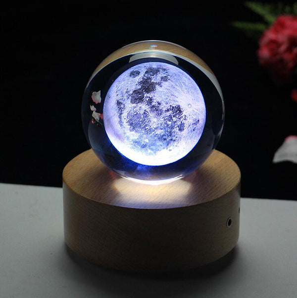 Esfera de Cristal Luna con Grabado 3D por Láser