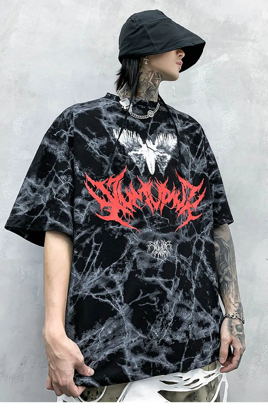 Playera Gráfica Efecto Humo Sucio - Image 9