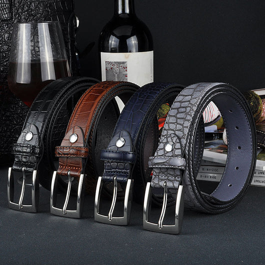 Cinturón Casual para Hombre con Hebilla de Pasador y Patrón Decorativo - Image 10