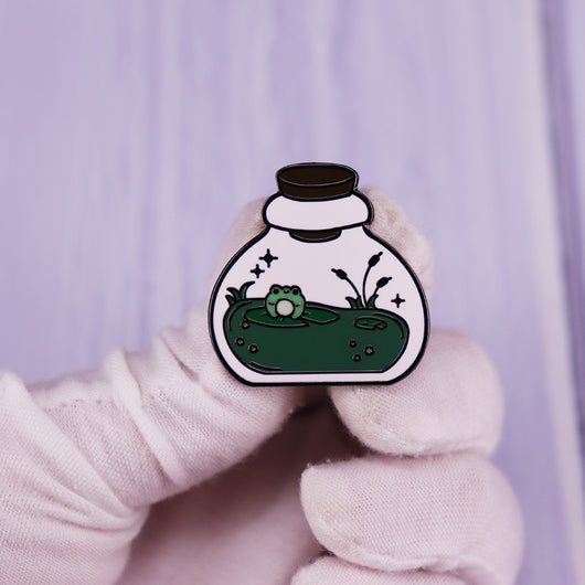 Broche de Cobre Diseño Rana Kawaii - Accesorio Fashion Creativo