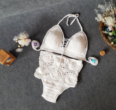 Bikini de Cintura Alta con Crochet Calado - Diseño Europeo Moderno - Image 9