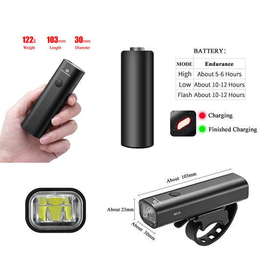 Faro LED Recargable USB para Bicicleta - Luz Frontal Potente para Ciclismo Nocturno - Image 2